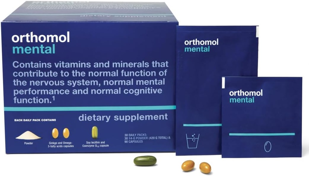 Orthomol mental, 30 günlük Supply, Premium Bilişsel Destek Tamamlanmış Focus & Energy için Essential Brain Nutrients ile Tamamlandı