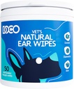 DOCO Dog Ear temizleyici Wipes Finger Temizlik Kit for Dogs & Cats Eucalyptus, Chamomile & Aloe Cat Ear Clean Soothes, Deodorizes & Helps Itchy Ears (50 Count)