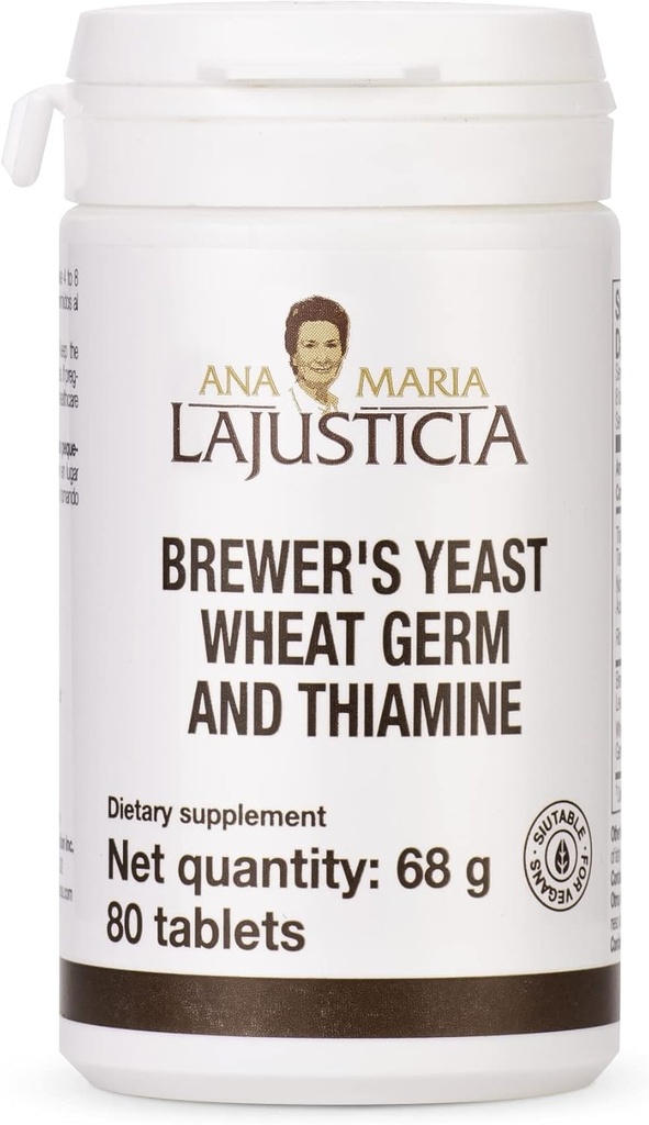 Ana Maria Lajusticia- BREWER'S Yeast - Vitaminlerin Kaynağı, Kalp Sağlığı ve Sağlıklı Digestion - 20 Days Tedavisi Pack Sugar Free & Vegan Dostu.