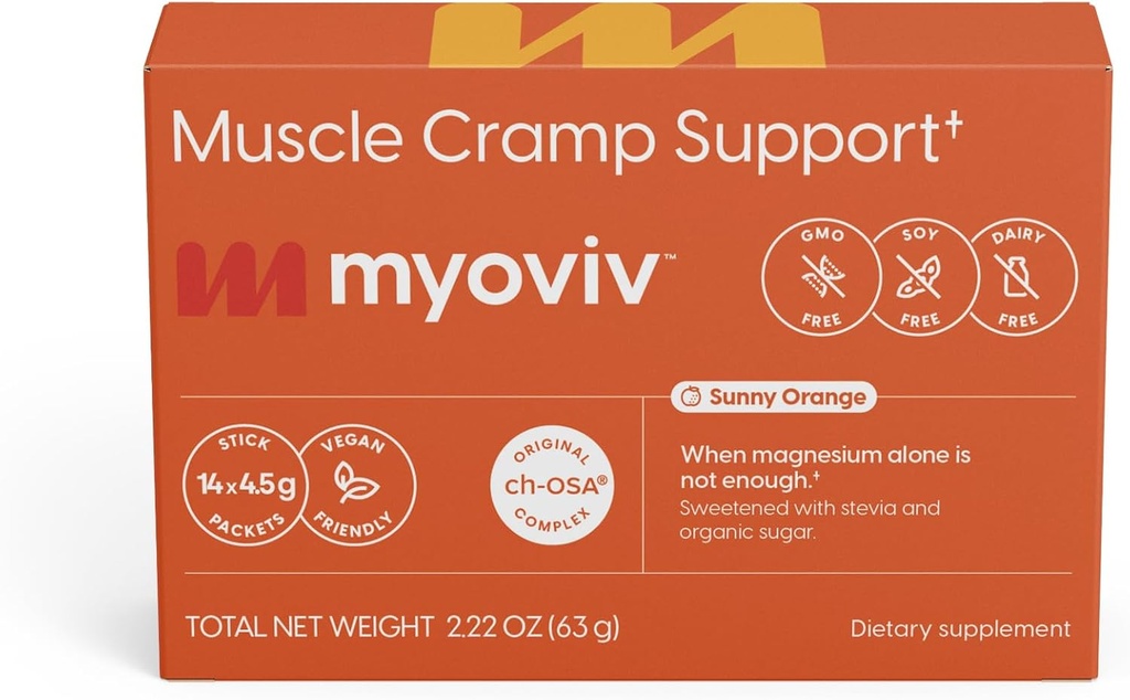 Güçlü Kas Cramp Relief - 14 Packets (Trial Boyut), Sunny Orange Flavor - Kas Cramp Desteği - Hamile & Lactation Güvenli Güvenli Güvenli