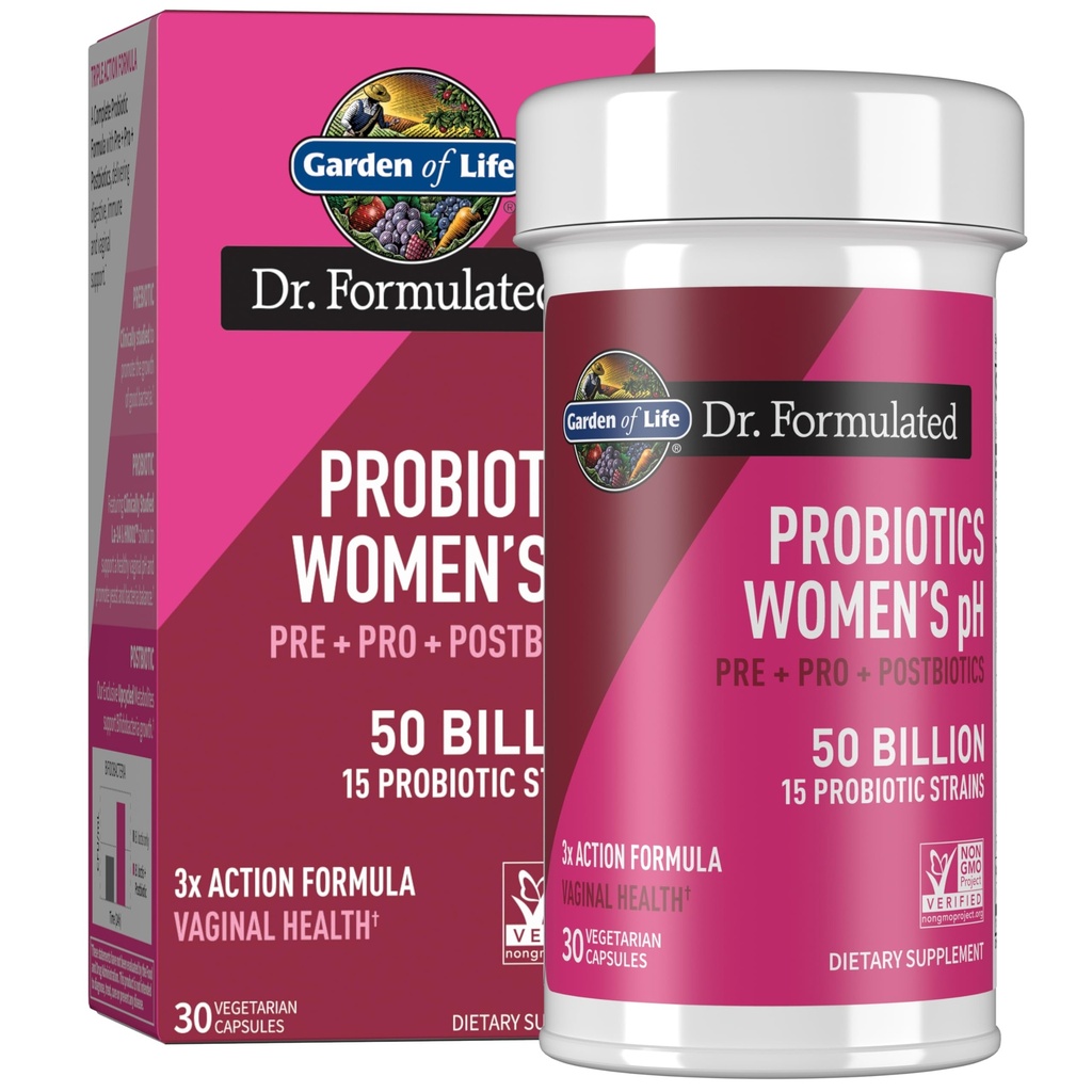 Κήπος Ζωής Dr Formulated Once Daily 3-in-1 Πλήρης Πρεβιοτικά, Μεταβιοτικά & Προβιοτικά για τις γυναίκες, PRE + PRO + POSTBIOTIC συμπλήρωμα για την πυγμή των γυναικών, ανοσοποιητική & κολπική υγεία, 30 ημέρες προσφοράς