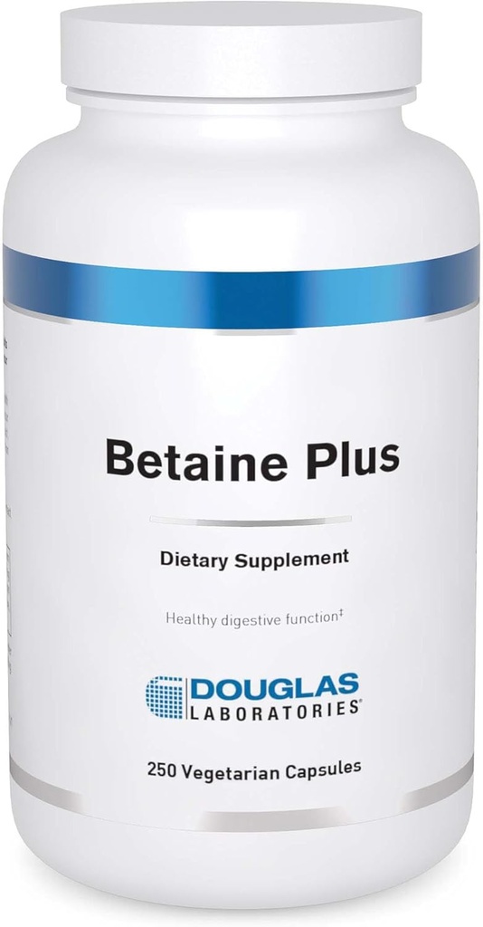 Douglas Laboratories Betaine Plus – Betaine Hydrochloride with Pepsin to Support Health Digestive Function* - 250 Vegetarian Capsules