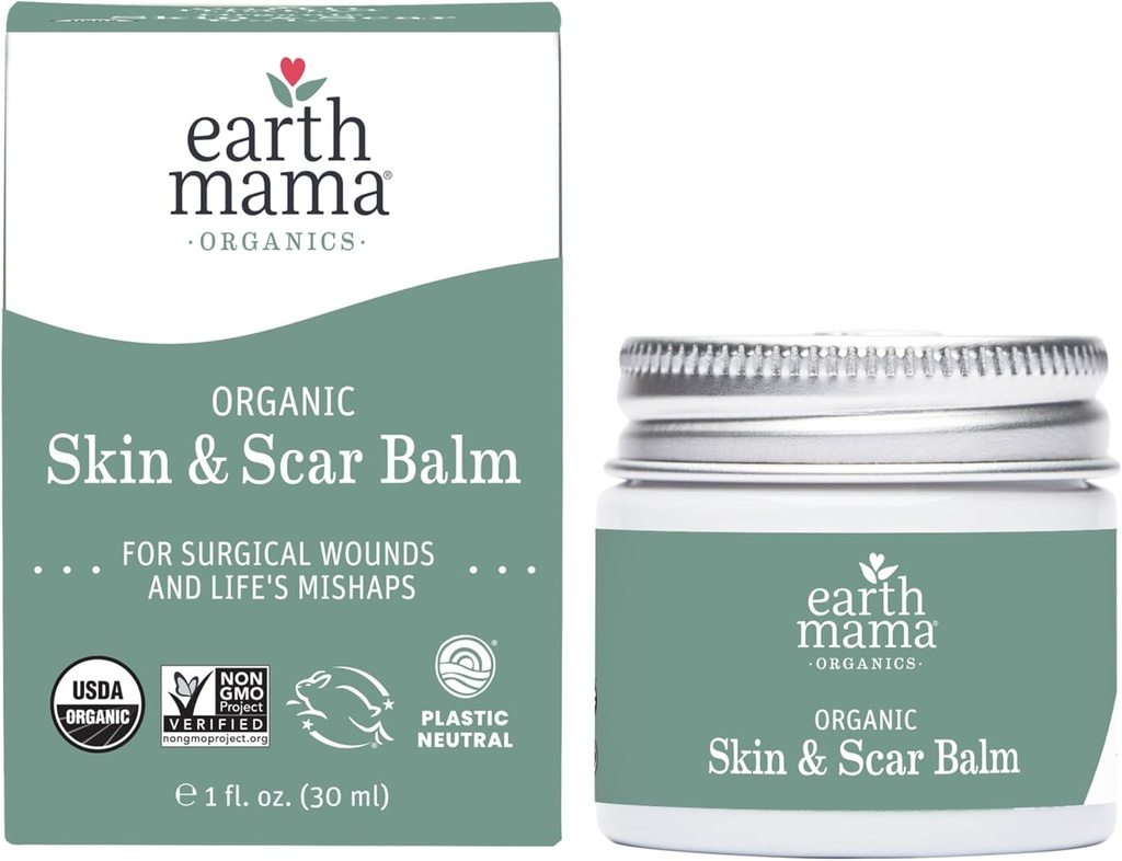 Dünya Mama Organic Skin & Scar Balm |C-Section Recovery Skin Care, Hamile Mark Scar Cream Organik Jojoba Oil, Tamanu Oil & Gotu Kola