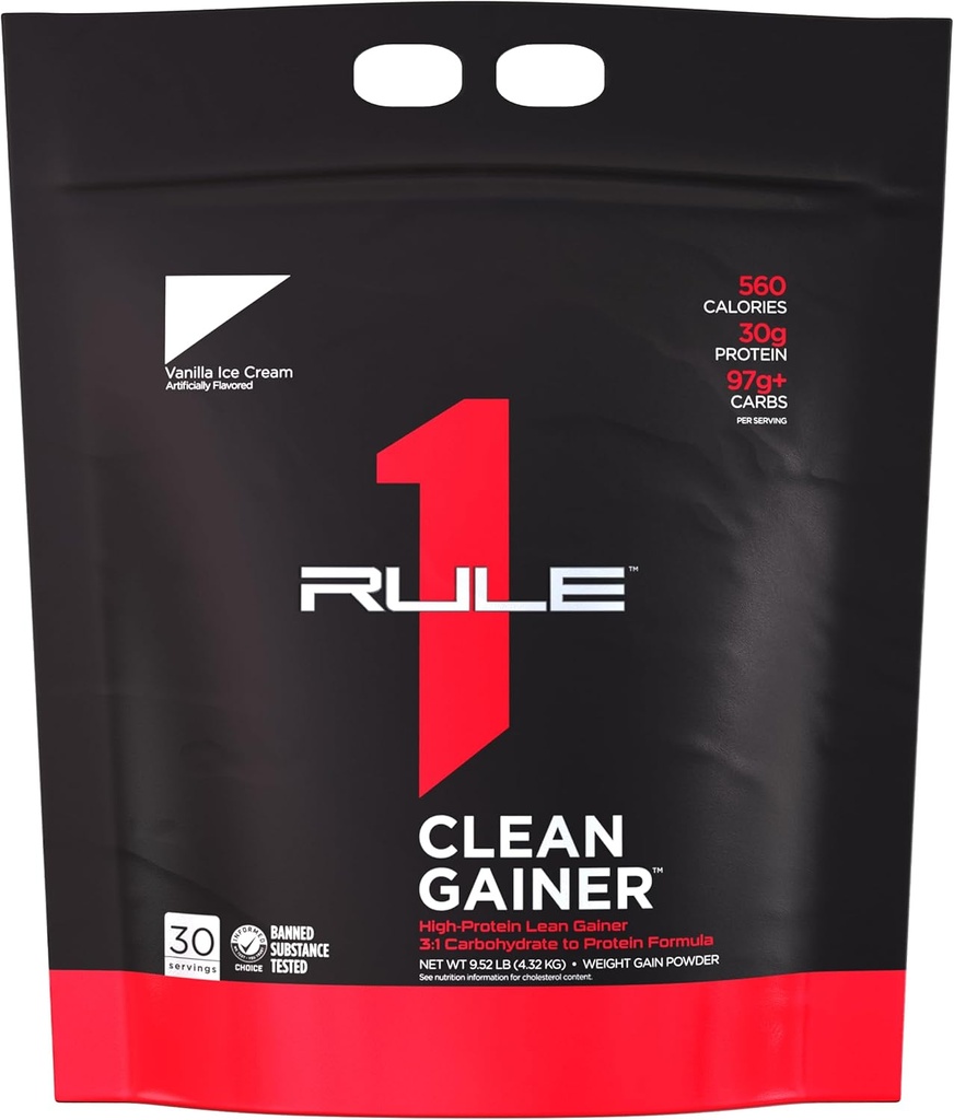 Kural 1 Clean Winer - High-Protein Lean Formula 560 Calories, 30g of Full-Spectrum protein, Over 90g Carbs, Under 6g of Fat (30 Servisler, Vanilla Buz Crème)