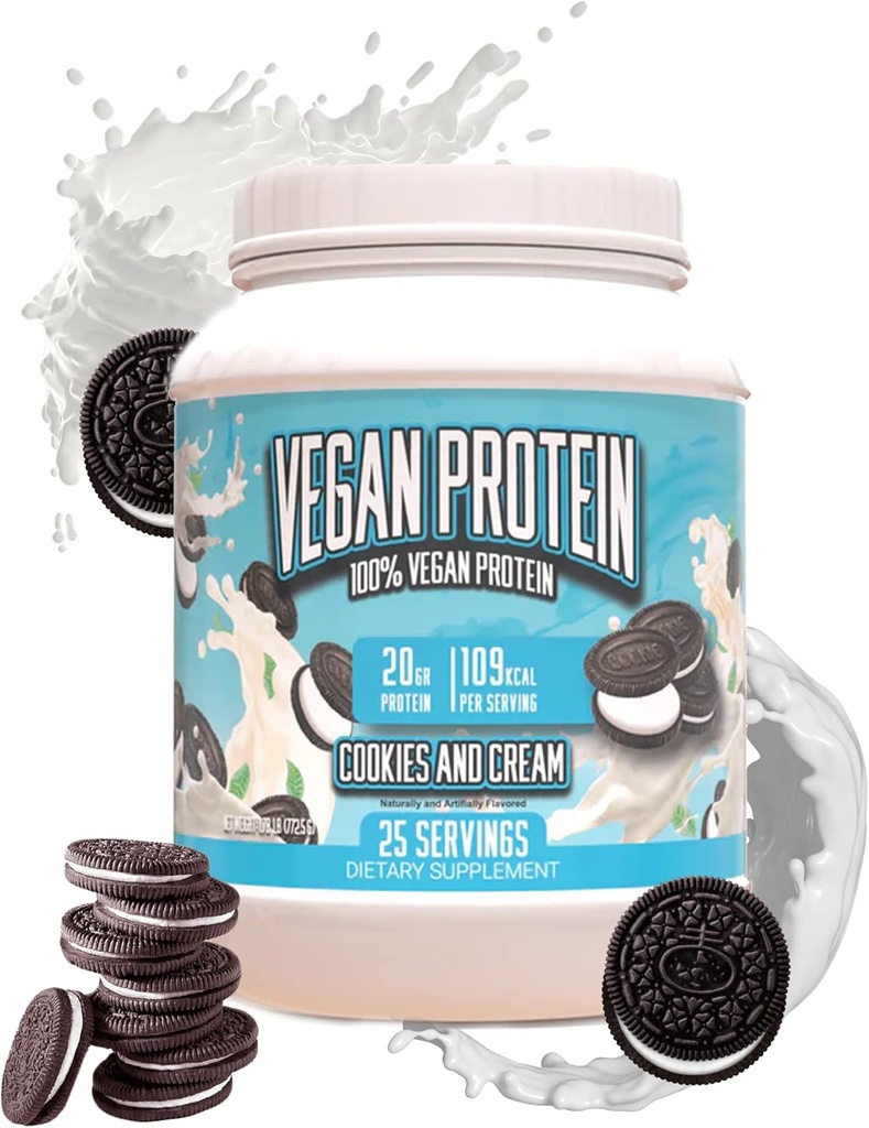 Büyük Supplements Vegan Protein Toz - Kurabiyeler ve Krem - Üstün Bitki Tabanlı Protein Toz, 20g Protein