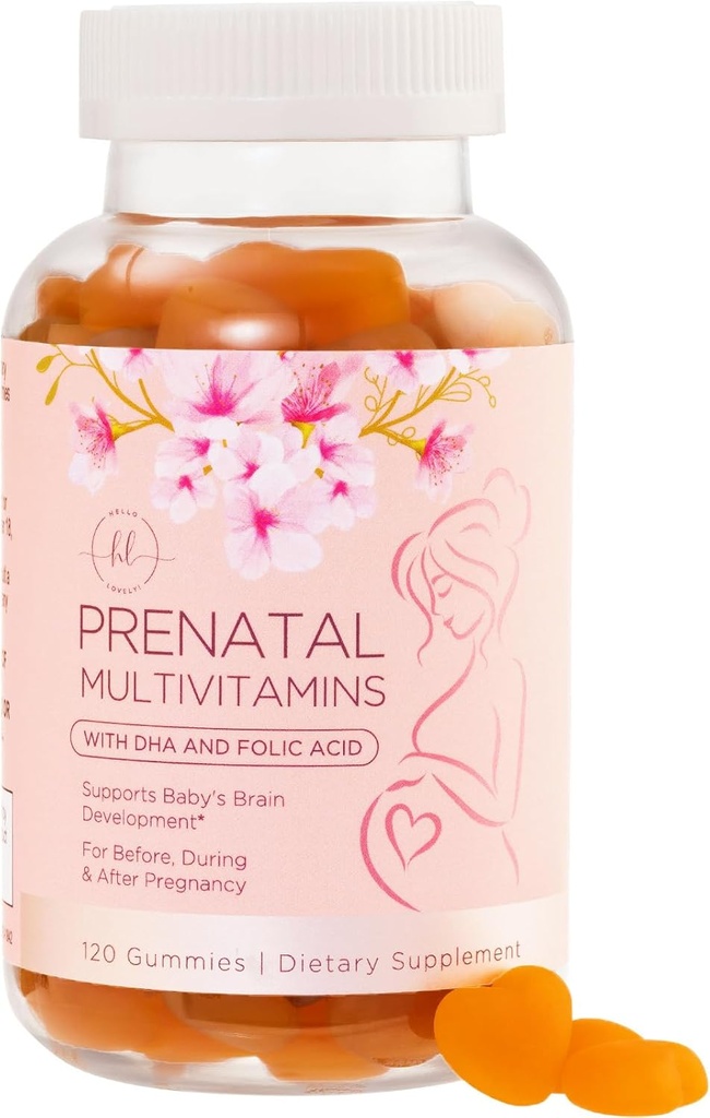 Prenatal Vitamin Gummies - Kadınlar için Temel Nutrients, Gebe ve Fetal Development - Folate (Folic Acid), DHA, Choline, D - Hazırlayın, Destek & Nourish Health - 120 Gummies