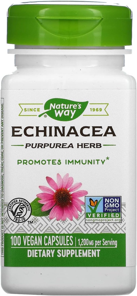 Nature's Way Echinacea Purpurea Herb, 1.200 Mg Per Service, 100 Count