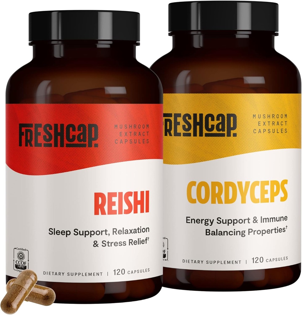 FreshCap, Adaptogen Bundle (Κάψουλες Reishi και κάψουλες Cordyceps)