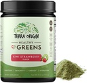 TERRA ORIGIN Sağlıklı Yeşiller Toz Ölme | Superfoods, Probiyotikler, Enzymes, Spirulina | Immune & Digestive Gut Health Support | Energy & Wellness Boost | 30 Hizmetler (Kiwi Strawberry)
