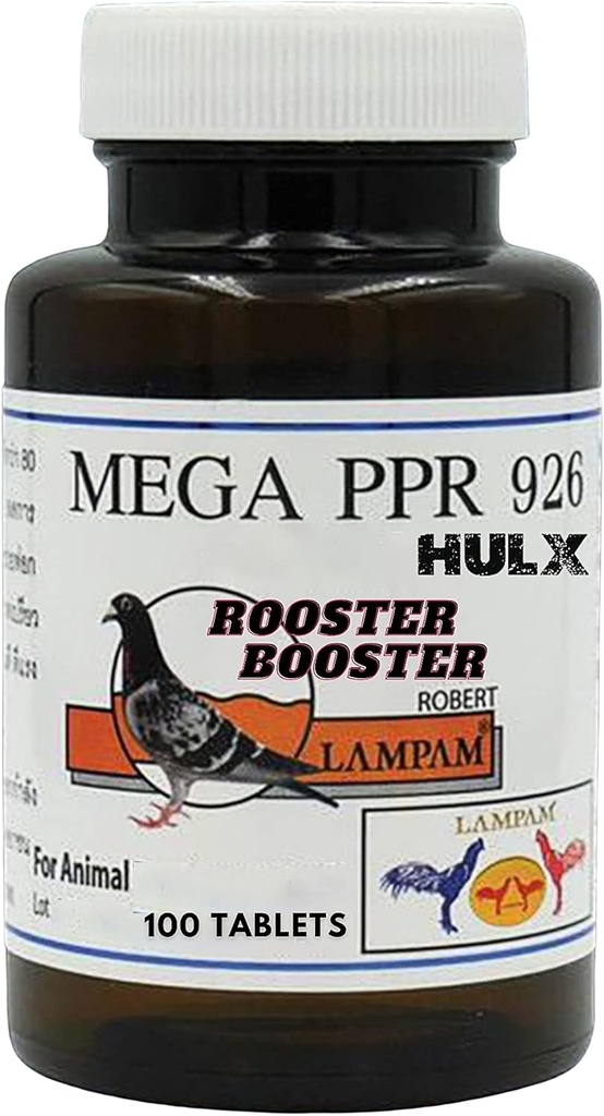 HULX MEGA PPR 926 100 Tablet, Rooster ATM Vitaminleri Sağlık Tavuk Ek B Kompleksi ve 80 Tip Herbal Ekstra Kan, Endurance Energy Power Feed Bird Hen Food