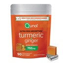 Qunol Turmeric ve Ginger Soft Chews, 750 mg Turmeric Supplement, Ultra High Abception to Support Joint Health, 90 Count Count Count