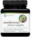 Youtheory Mushroom Stress Complex, Βιολογικό πλήρες Spectrum Mushrrom με L-Θεανίνη, Βοήθεια για τη μείωση του στρες και την προώθηση της ψυχικής ηρεμίας, 60 κάψουλες χορτοφάγων