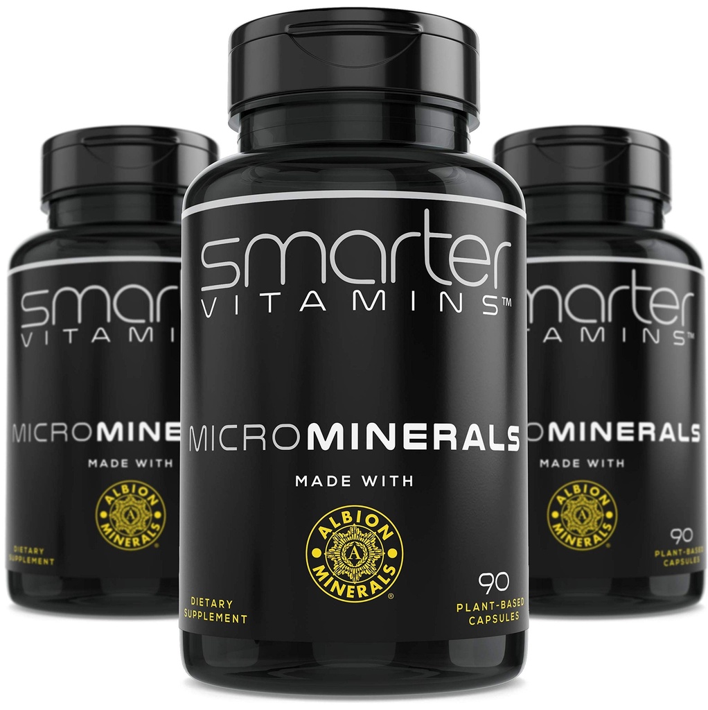 Şişeler) Albion® 6 Essential Trace Bisglycinate Minerals, Manganese, Boron, Chromium, Selenium, Molybdenum Supplement 90 Plant-Based Vegan Capsules