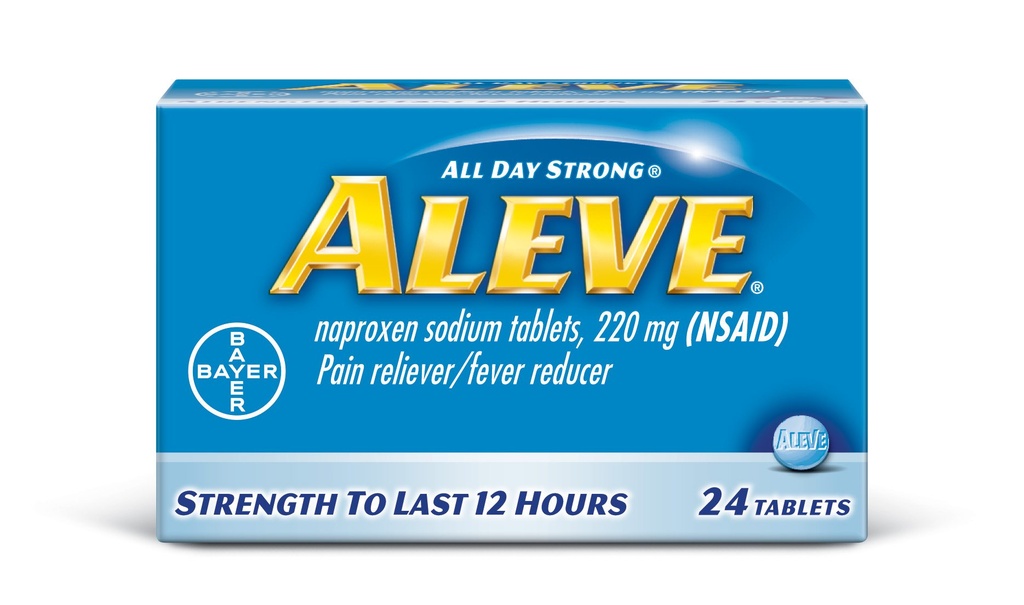Naproxen sodyum ile Alev Tabletler, 220 mg (NSAID) Ağrı Reliever/Fever Function, 24 Count, Blue Blue Blue