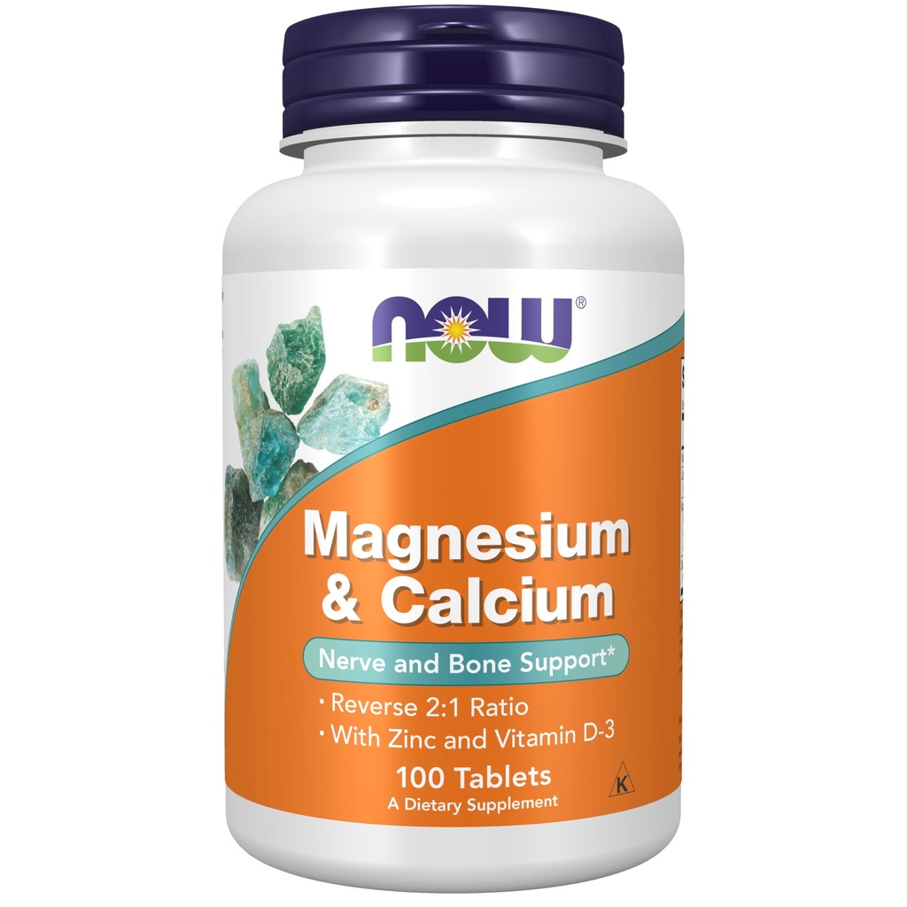 Şimdi Tamamlar, Magnezyum & Kalsiyum, çinko ve Vitamin D-3, Nerve ve Bone Support*, 100 Tablet