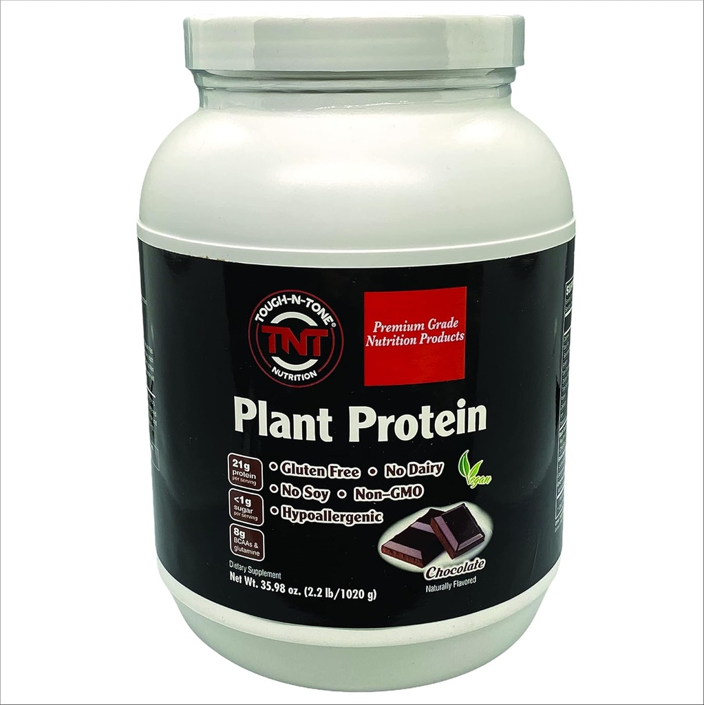 TOUGH-N-TONE Premium Grade Plant Protein Lezzetli Bir Çikolata Vegan Shake, peas, Cranberry, chia, ve Sacha inchi, Omega-3 EFAs, Vegan & Vejetaryen hiçbir süt değil Gluten hayır Soyun