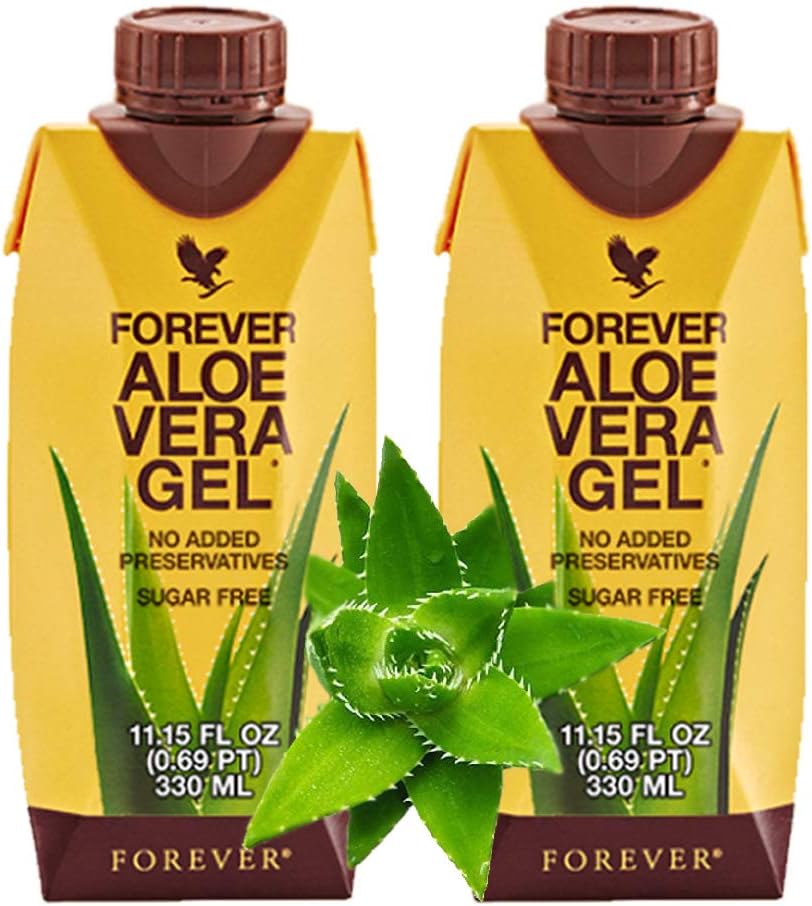 Forever Living Aloe Vera Gel® Minis (330mL/11.15oz Her biri) 99.7% Saf İç Yaprak Kuru Vera Gel, Hiçbir Eklenmedik. Gluten-Free (Pack of 2)