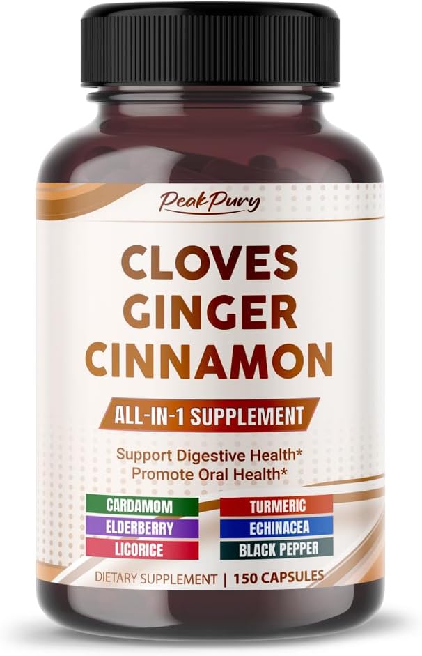 Ultra Cloves with Ginger & Cinnamon - All-in-1 Supplement for Digestive & Oral Health Support - Made in The USA - 150 Capsules
