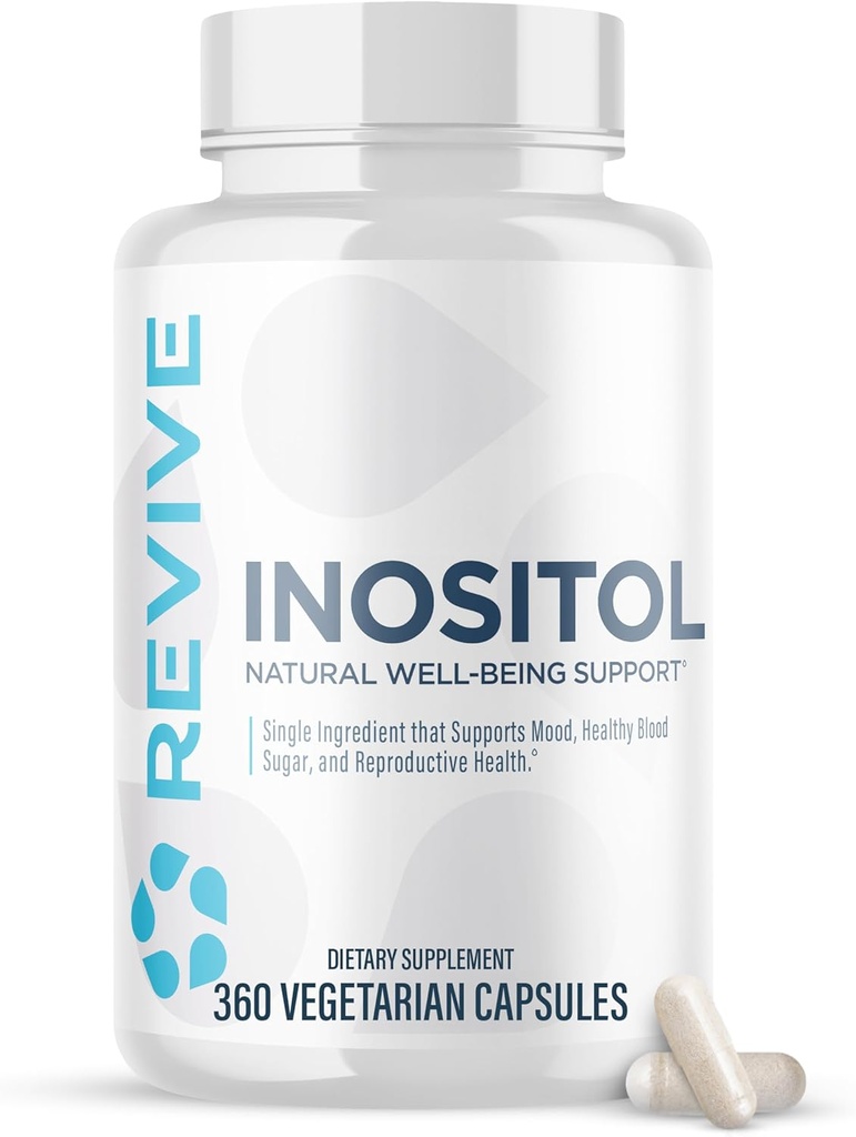 Erkekler ve Kadınlar için Revive MD Inositol Supplement - Mood Destek, Hormonal Denge, Sağlıklı Kan Şeker & Reproductive Health - Vegan-Friendly, Gluten-Free - 360 Vegetarian Capsules - 180 Hizmetler