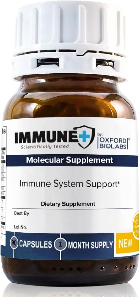 Oxford Biolabs® Molecular Dietary Supplement Immune+, Natural Black Elderberry Extract Zink - Υποστήριξη ανοσοποιητικού συστήματος - Vegan - 1 Μήνα προσφοράς