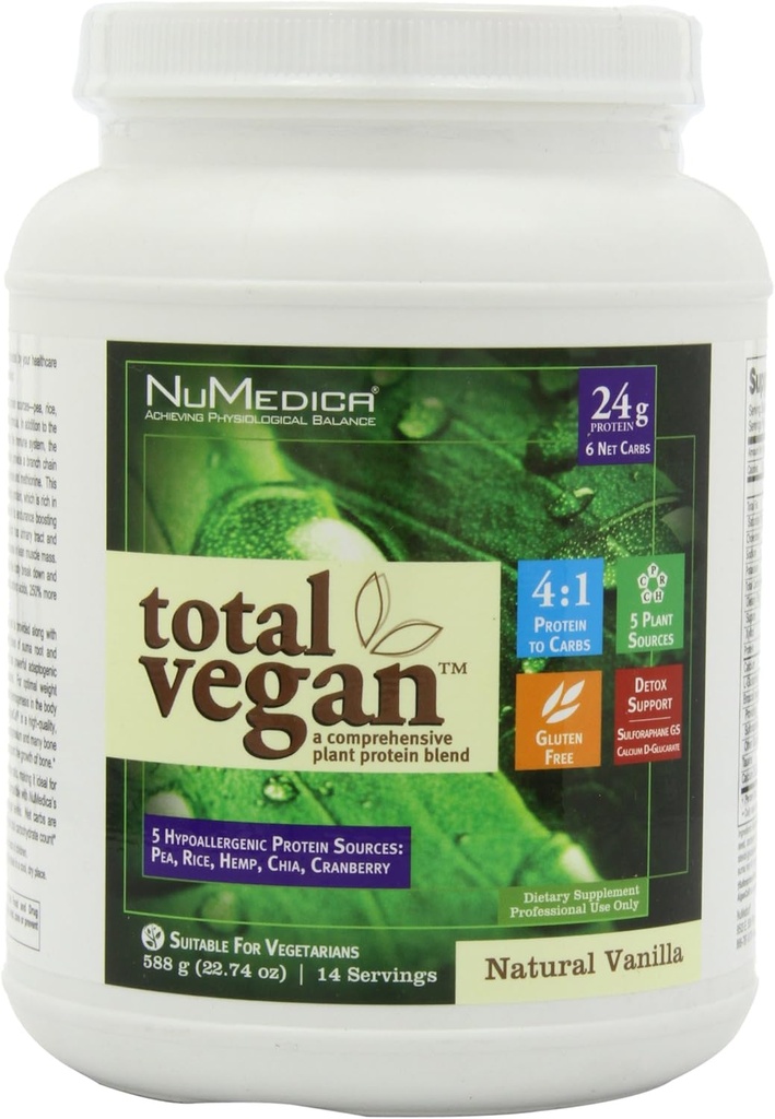 Total Vegan Vanilla (14 hizmet) 20.74 Ounces