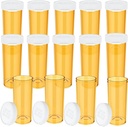Pill Şişes Caps(14 Pack), 8 Dram Small Plastik Tıp Şişe Easy Open Prescription Drug Konteyner Vials Clear Travel Pill Şişe Case Case