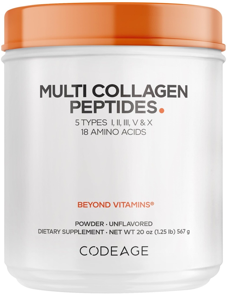 Kodaj Multi Collagen Protein Toz,, Kadınlar ve Erkekler için Hydrolyzed Collagen Supplements, Grass Fed Bone Broth, 2Month Supply, Unflavored, Type 1, 2, 3, 5 & 10, Non-GMO - 20 OZ