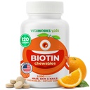 Çocuklar Biotin 5000 Live Chewable Tabletler | Tasty Biotin Supplement | Vegan, GMO | Saç Büyümesi, Skin ve Nail Heath | Çocuklar için Saç Vitaminleri | 120 Chewables