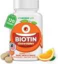 Çocuklar Biotin 5000 Live Chewable Tabletler | Tasty Biotin Supplement | Vegan, GMO | Saç Büyümesi, Skin ve Nail Heath | Çocuklar için Saç Vitaminleri | 120 Chewables