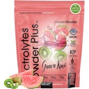 Σκόνη Vitamin Ηλεκτρολύτες σκόνη Plus (100 σερβιέτες) Guava Kiwi Ηλεκτρολύτη σκόνη, Zero θερμίδες, Keto, 0 Ζάχαρη, Όχι Μαλτοδεξτρίνη, 1000mg κάλιο, 120mg ασβέστιο, 120mg μαγνήσιο, σκόνη ενυδάτωσης