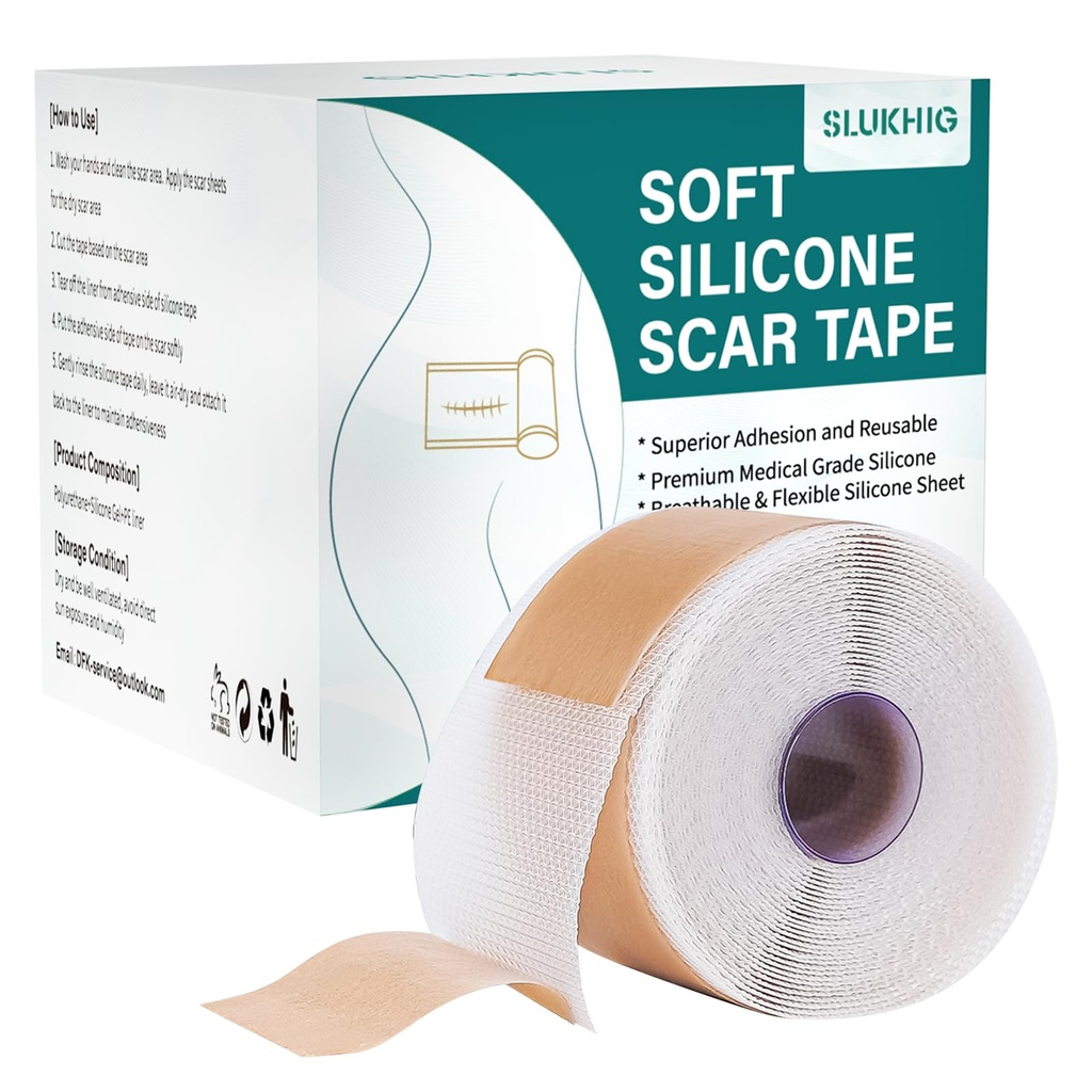 Silikon Scar Sheets (1.6)x 158" Roll-4M), Renkli Yok Tedavisi için Silikon Kesirleri, C-Section, Keloid, Burn, Acne, Surgery Scars
