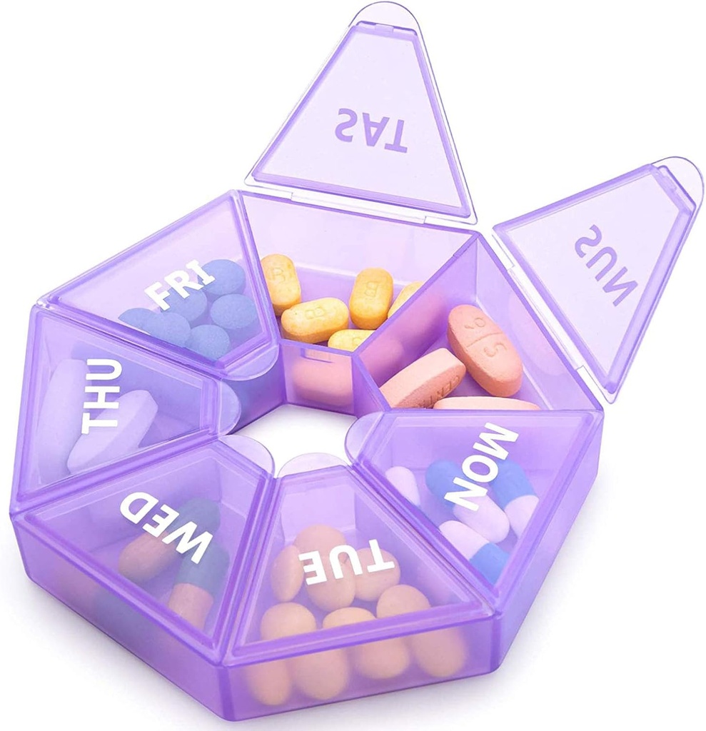 Haftalık Pill Organizer Büyük 7 Gün Pill Box Organizer Günlük Tıp Vakasını Vitamin Balık Yağı Pills Supplements Arthritis Friendly