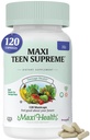 Maxi Health Multivitamin for Him – Boys Vitamins for Ages 12–17 Teen Supreme – Ανδρική Πολυβιταμίνη για την ενέργεια, ανοσοενισχυτικό, σώμα & εγκέφαλος περιλαμβάνει D3, σίδηρο, ασβέστιο, Digestive Enzymes (120 Count)