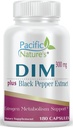 Pacific Nature's DIM 300mg with Black Pepper (180 Capsules) Diindolylmethane Supplement for Hormon Balance and Support for both Men & Women - Gluten-Free, Non-GMOMO