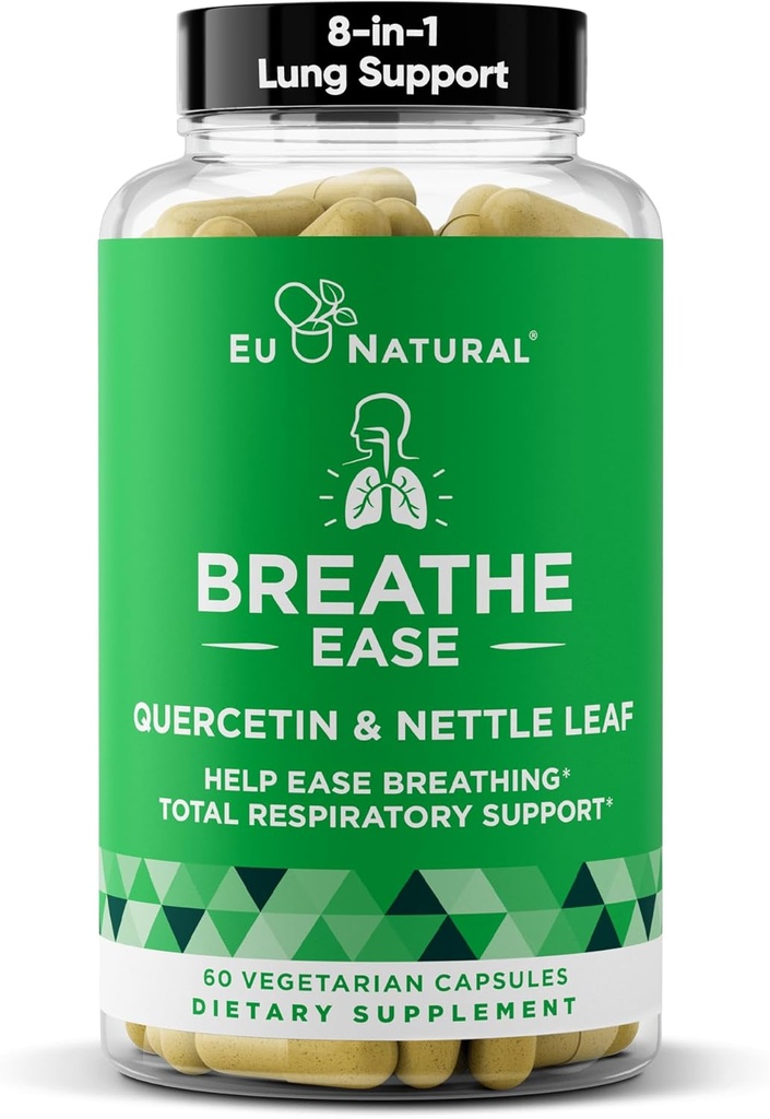 Breathe Inhaler Support Supplement – Sinus, Lungs, Open & Clear Airways – Mevsim Nasal Health, Bronchial Wellness, Sağlıklı Göğüs – Quercetin, D, Bromelain Pills – 60 Vegetarian Soft Capsules