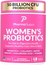 Gut Health için saç, Skin, ve Nails Vitaminleri Desteği ile Gelişmiş Kadın Probiyotikleri - 50 Milyar CFU w /Collagen, Biotin & Keratin - Probiyotik Supplement for Digestive Health & Bloating Relief.