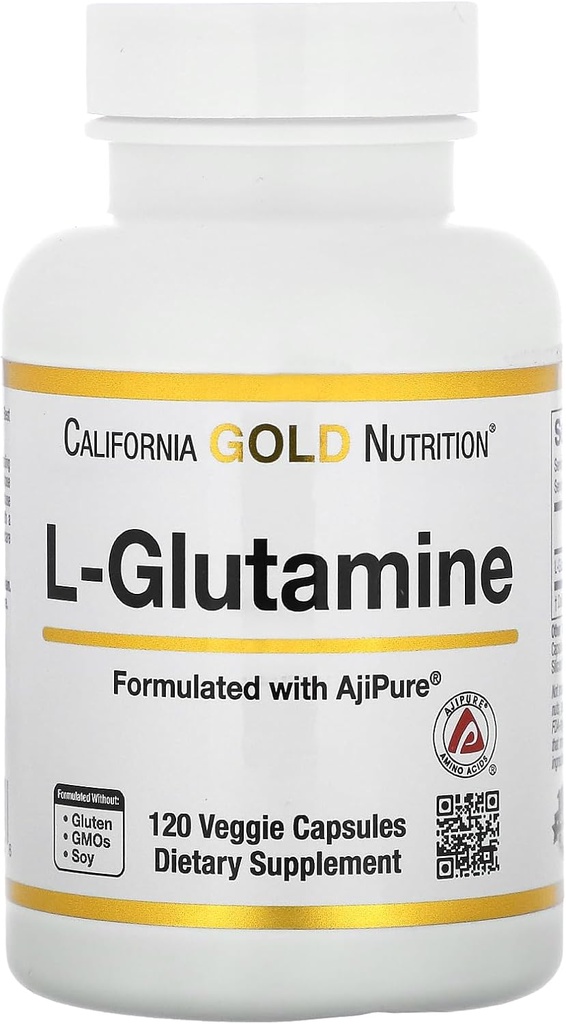 California Gold Beslenme L-Glutamine, AjiPure, 120 Veggie Capsules (500 mg per Capsule)