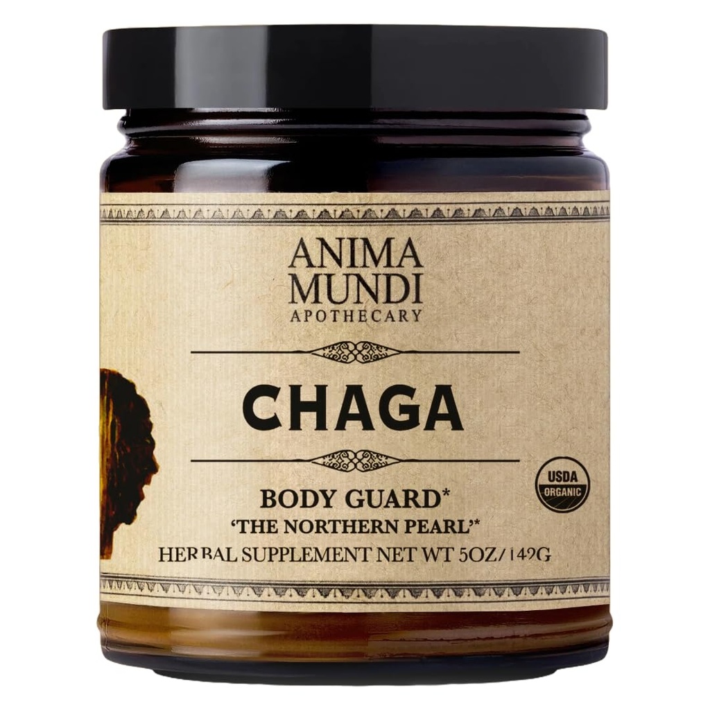 Anima Mundi Αποθετήριο Τσάγκα Mushroom σκόνη - Βιολογικό Τσάγκα Mushroom σκόνη - συμπλήρωμα υποστήριξης ανοσοποιητικού συστήματος - μεγάλη για τσάι, καφέ και περισσότερα (5oz)