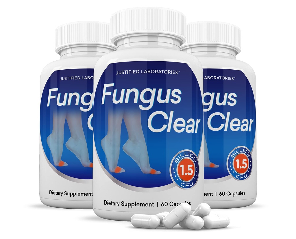 Justified Laboratories (3 Pack) Fungus Clear 1.5 Δισεκατομμύρια CFU Probiotic Pills 180 Κάψουλες