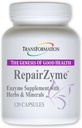 TRANSFORMATION THE GENESIS OF GOOD HEALTH RepairZyme High-Potency Digestive Enzyme Blend Natural Supplement with Herbal Extracts & Essential Minerals for Gut, Digestion & Overall Wellness, 120 Capsule