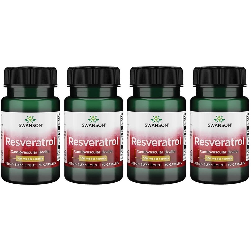 Swanson Resveratrol 100 Milligram 30 Capsules (4 Pack)