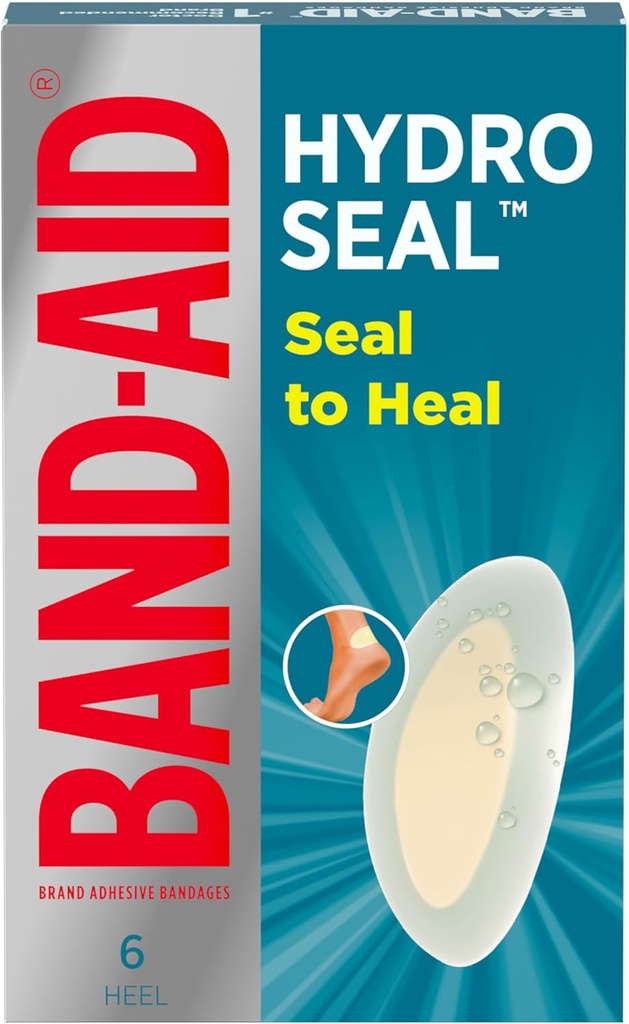 Heel Fırkaları için Band-Aid Brand Hydro Seal Yapıştırıcı Bandajları, Su ısıtıcısı ve Hidrokolloid Gel Bandage, Sterile ve Long-Lasting, 6 ct