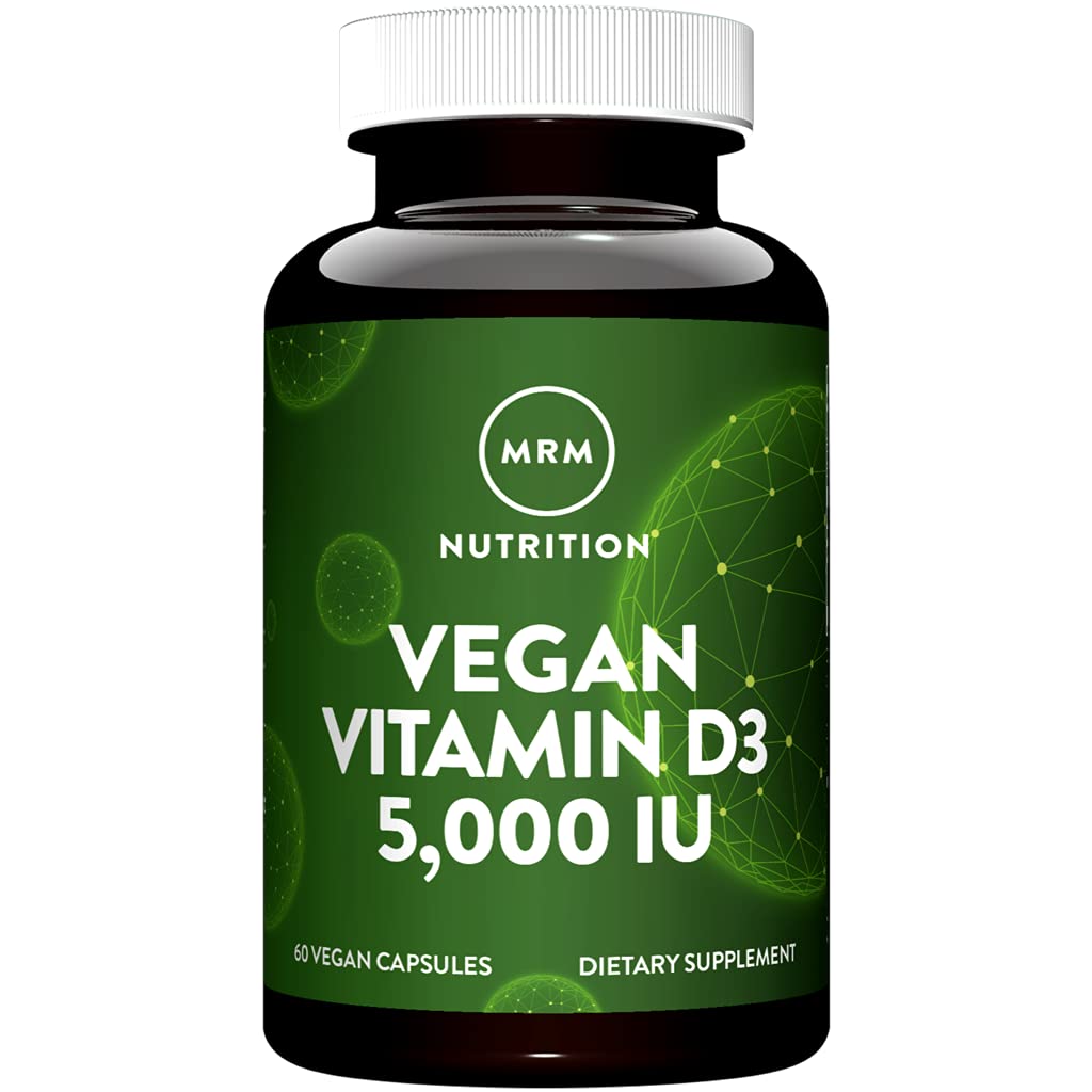 MRM Beslenme Vitamini D3 5.000 İ - Kadınlar ve Erkekler için - Yüksek Potency Pure Cholecalciferol From Lichen, Veganul Abors Support for Bone & Immune Health - Non-GMO & Gluten-Free - 60 Hizmetler