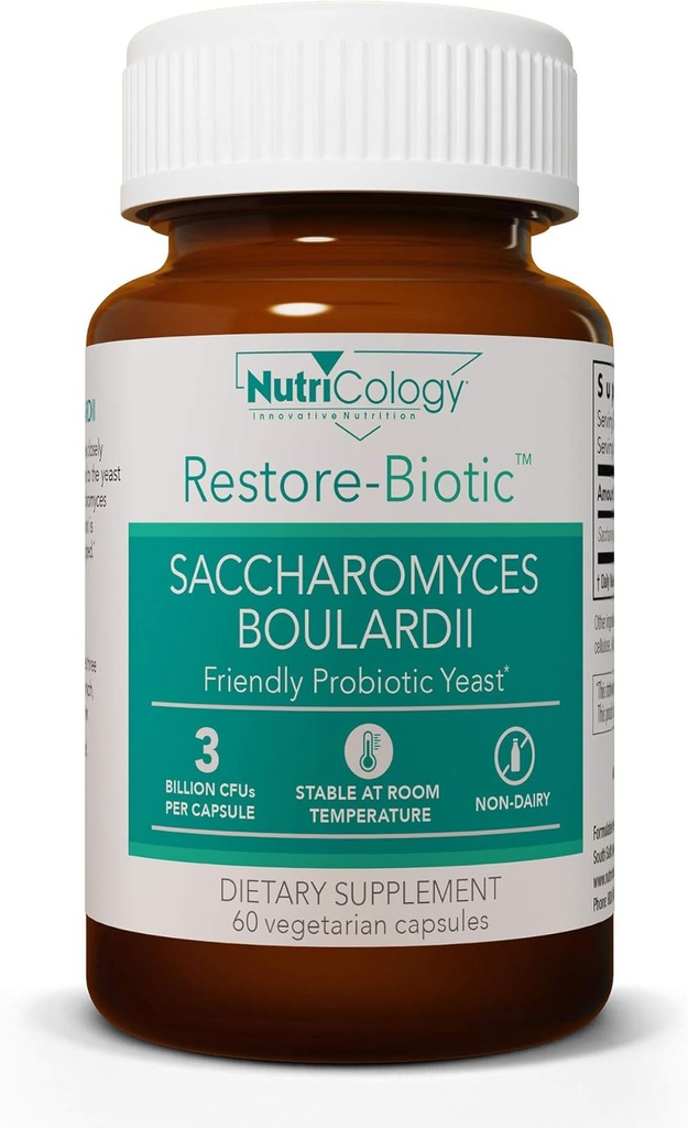 Nutricology Saccharomyces Boulardii Probiyotik Supplement - S. Boulardii Probiyotik Yeast 450 mg, Friendly Probiyotik Kuruluşu, GI Tract Support - 120 Count Count Count Count