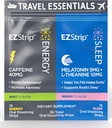 Enerji ve Sleep Supplements ile Seyahat Paketi - 30 Kont - Enerji ve Melatonin Strips için Caffeine Strips ile Canatonin Strips - Seyahat sırasında - ABD'de Yapıldı Şeker & Gluten Free