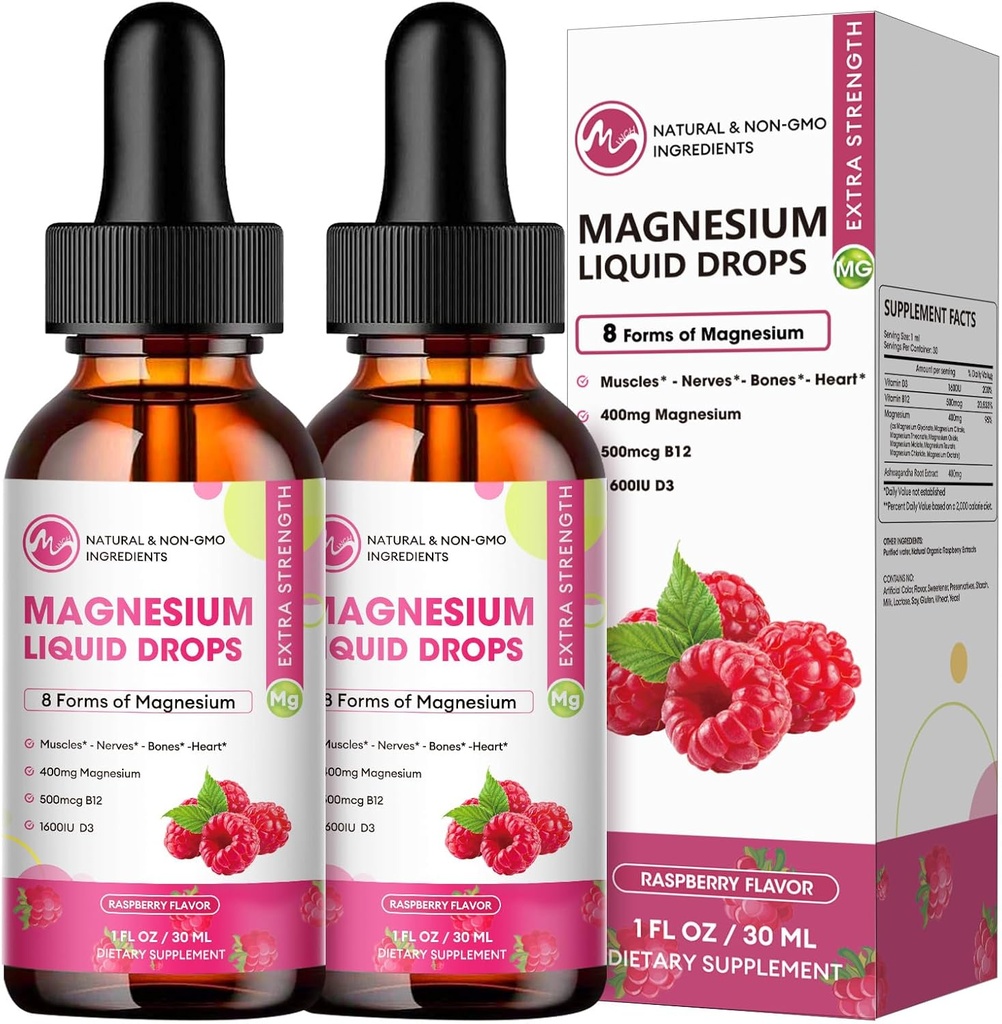 (2 Pack) Magnezyum Kompleksi, Glycinate,Citrate, Malate,Taurate, 8-in-1 Magnezyum Kompleksi Beyin,Sleep,Nerve, Muscle,Bone,Cramps,Heart, Non-GMO No Gluten-1 Magnezyum Kompleksi