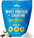 B.rad Superfuel - Grass Fed Whey Protein Isolate Boosted with Creatine | Farm-Fresh, Easy-to-Digest, Clean Ingredients | 2 Pounds | 100% USA Sourced | Vanilla Bean
