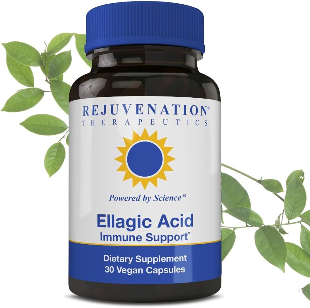 Rejuvenation Treatments High Potency Ellagic Acid Capsules 250mg | Immunity & Eliminate Oxidative Stres | Premium Organik & Vegan | 30 Capsules 250 mg