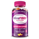 MiraFIBER Gummies από τους Κατασκευαστές του MiraLAX, 8g της καθημερινής Fiber ανά υπηρεσία, Μεταβολισμός Υποστήριξη με βιταμίνες Β, Ουλές Υγεία για τους άνδρες και τις γυναίκες, Προβιοτικές Ίνες Gummies για ενήλικες, Μικτή Γεύση Φρούτων 72Ct