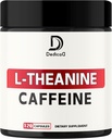 L-Theanine 200 mg Capsules & Pure Caffeine Pills 200 mg - Smart Smooth Energy Production, Alertness, Cognitive & Focus Clarity Supplement - 4 Ay için 120 Capsules - Non-GMO & Gluten Free